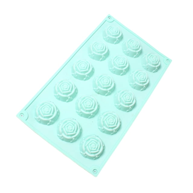 DIY Silicone Mould for Glassy Crafting and Soap Making - 15 Hole Small Rose Design for Creating Moisturizing Soap Cookies Chocolate Mooncakes and More