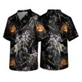 thumbnail image 2 of Domuza Halloween Scrub Shirts for Men Funny Horror Graphics V-Neck Short Sleeve Nurse Uniform Shirts Comfy Soft Classic Fit Medical Scrub Tops 2XL, 2 of 5