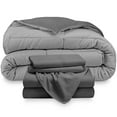 thumbnail image 2 of Bare Home Microfiber 4-Piece Light Gray/Gray Comforter, Gray Sheet Set Reversible Bed in a Bag, Twin, 2 of 6