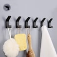 thumbnail image 1 of Toallero sin taladrar, gancho para toallas, soporte de pared de 6 piezas, gancho autoadhesivo para baño, gancho de pared para bolsillo de toallero, aluminio, inoxidable (negro) Zhivalor MZQ-0416, 1 of 4