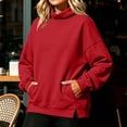 thumbnail image 2 of AnuYalue Mock Turtleneck Sweatshirts for Women Oversized Long Sleeve Pullover Loose Fit Side Slit Tops With Pockets, 2 of 5