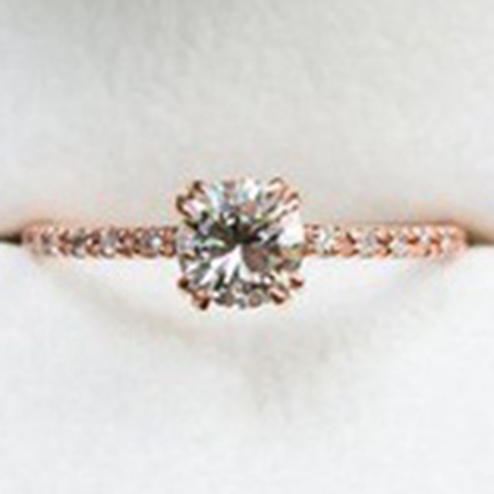 rose gold cz engagement rings