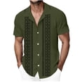 thumbnail image 2 of CHUMUD Mens Vintage Short Sleeve Button Down Collared Shirts Summer Casual Vacation Shirts, 2 of 4