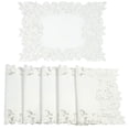 thumbnail image 5 of Decozen Dining Table Rectangle Lace Linen Placemats Set of 6, White, 14"x20" - The Darvin Collection, 5 of 8