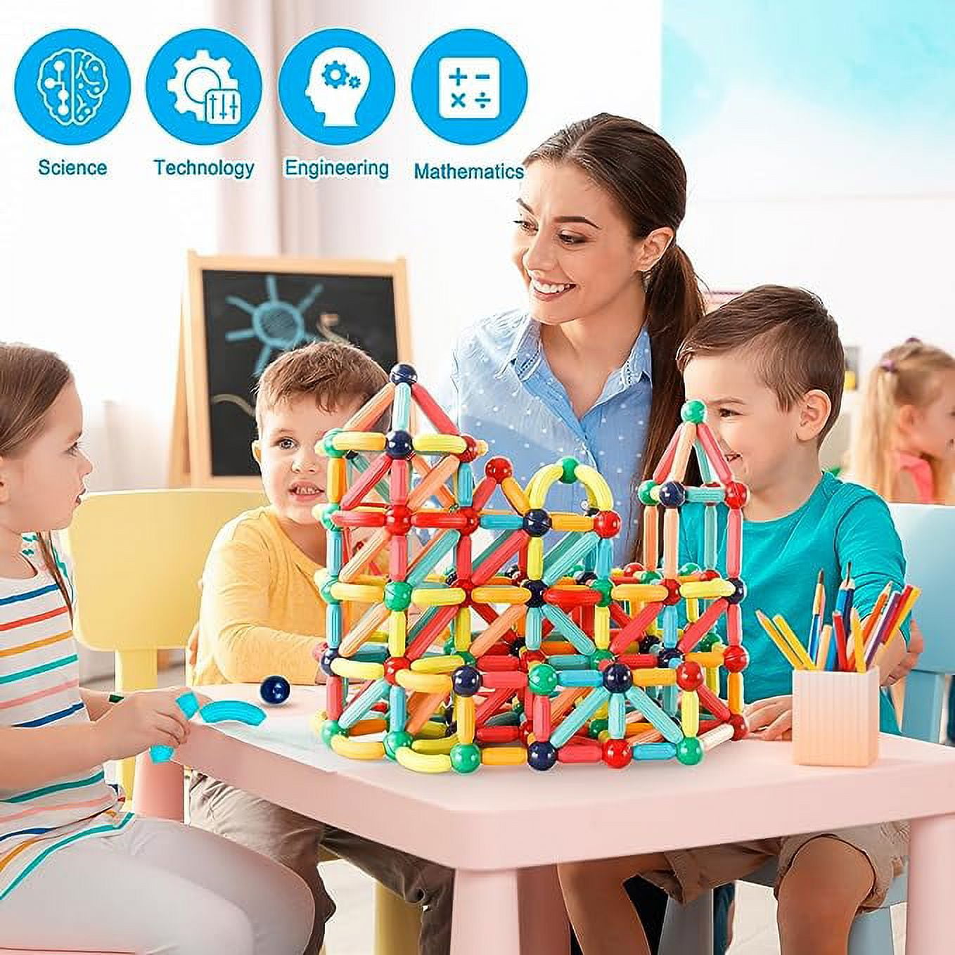 LTKFFFdp Magnetic Building Blocks Toys for Kids Ages 4-8-12 with Ball Track  Educational STEM