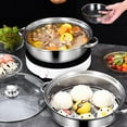 thumbnail image 6 of Steamer Pot for Cooking 11 inch Steamer Pot, 2-tier Multipurpose 18/8 Stainless Steel Steam Pot Cookware with Lid for Vegetable, Dumpling, Stock, Sauce, Food, 6 of 7