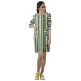 thumbnail image 3 of Moomaya Printed Tunic Dresses Women Back Slit 3/4 Sleeve Dress With Pockets, 3 of 6