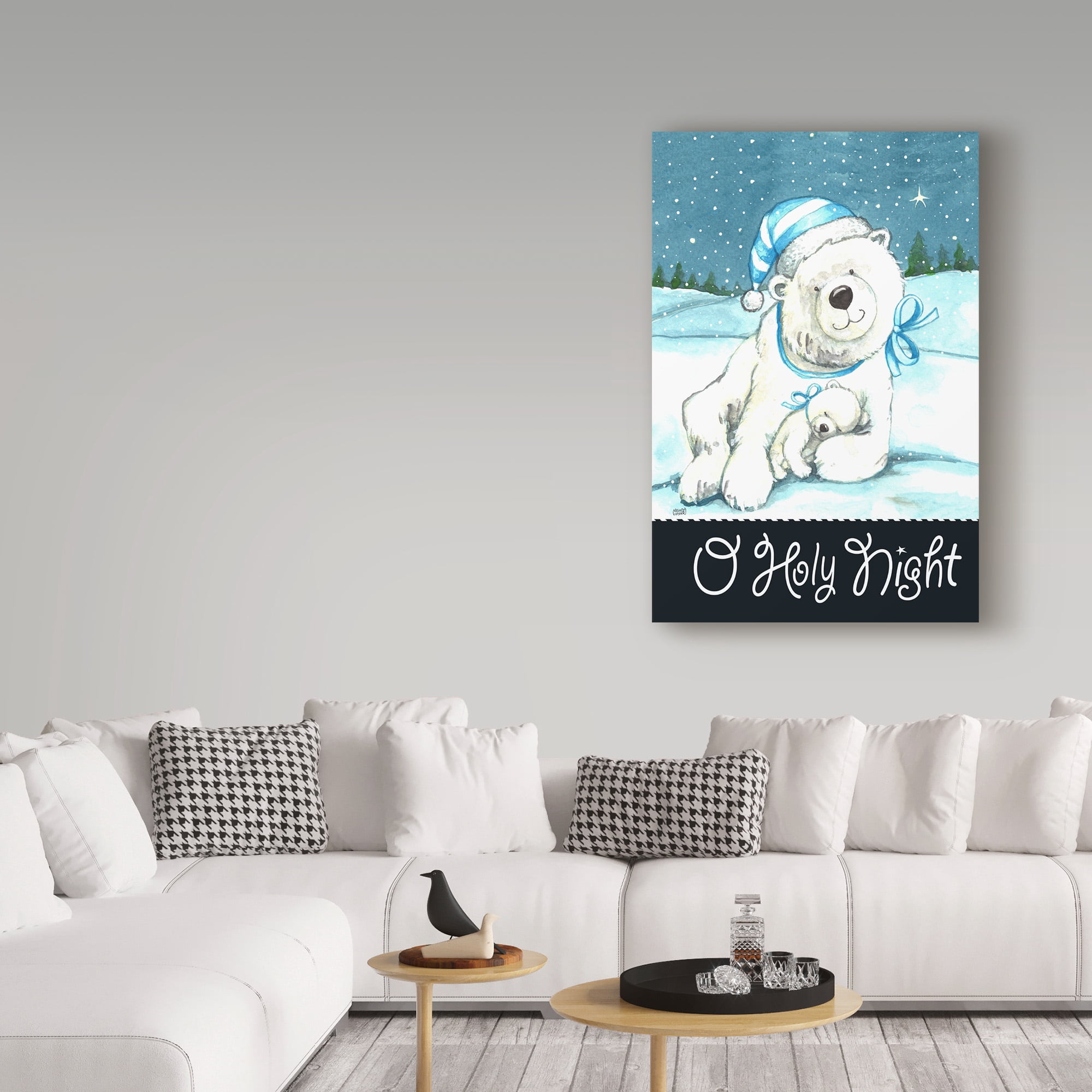 Trademark Fine Art 'Polar Bear Holy Night' Canvas Art by Melinda Hipsher