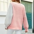 thumbnail image 4 of IROINNID Reduced Womens Sweater Round Neckline Pullover Sweater Color Block Leisure Mid-Length Long Sleeve Love Sweater Top, 4 of 8