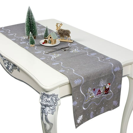 

VIEGINE Christmas Decoration Ornaments Santa Claus Snowman Embroidered Tablecloth