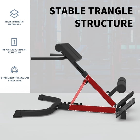 Yeshouse Adjustable Roman Chair Back Extension Bench – Dual-Angle & Height Hyperextension Trainer with Non-Slip Base, Heavy-Duty Steel Frame for Home & Gym Use
