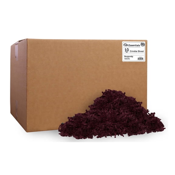 PA Essentials Crinkle Shred Box 10lb Burgundy