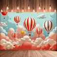 thumbnail image 6 of Colorful Hot Air Balloon Themed Backdrop Banner Cloud Elements Party Decorations Photography Props Background for Celebrations Kids Parties and Events, 6 of 8