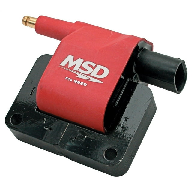MSD Ignition Bobine d'Allumage 8228 Modèle Récent Dodge avec Connecteur à 2 Broches; 40000 Volts; Rouge et Noir