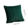 thumbnail image 3 of Luoshdecor Throw Velvet Pillow Covers，Faux Fur Stripe Square Throw Pillow Covers for Christmas Sofa Bed Living Room Decorations 18x18 in, 3 of 6