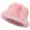 Pink, variant on Women's Fuzzy Wide Brim Faux  Bucket Hat Winter Warmer Fisherman Cap