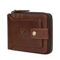 thumbnail image 1 of Cartera con cremallera MING CLAN con bloqueo RFID de piel, plegable, marrón, 1 of 6