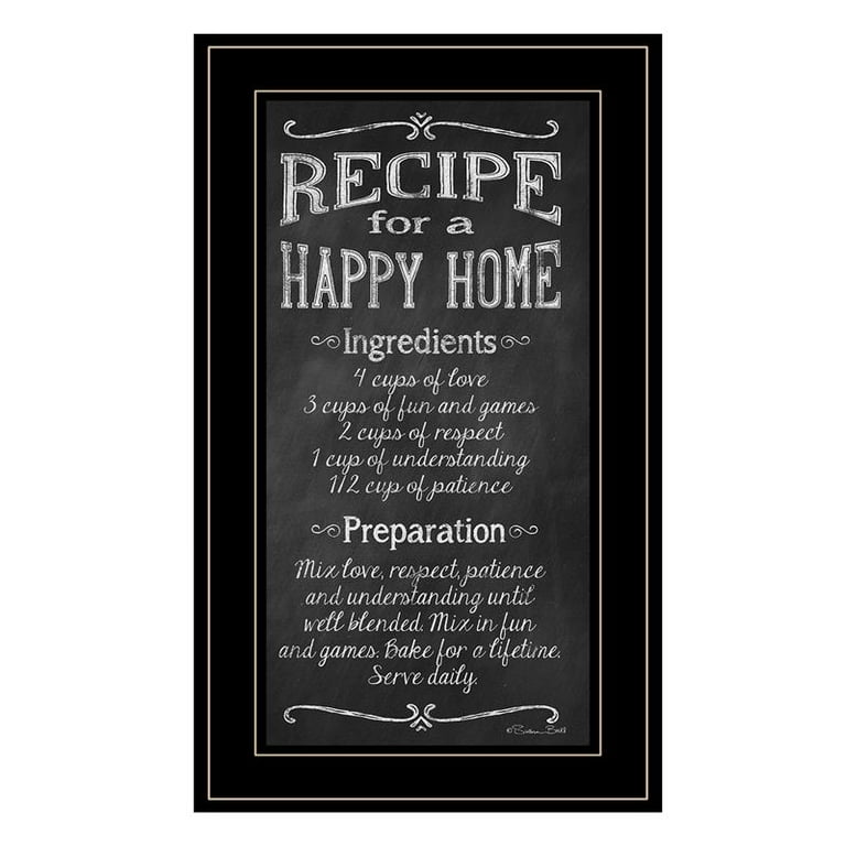 Recipe for a Happy Home by Susan Ball Framed Print Wall Art Wood  Multi-Color 