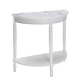 thumbnail image 4 of Convenience Concepts French Country Half-Round Entryway Table with Shelf, White Faux Marble/White, 4 of 5