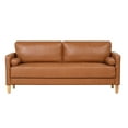 thumbnail image 2 of Studio Living Lorelei Mid-Century Modern Sofa, Caramel Brown Faux Leather, 2 of 7