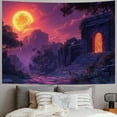 thumbnail image 2 of JRXY Magic Pink Moon and Sun Tapestry - High-Quality Short Plush Wall Hanging Painting, 2 of 6