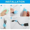 thumbnail image 4 of 6 Pcs Cord Holders Cable Clips Nightstand Wire Organizer Desk Blue, Green, Pink, 4 of 6