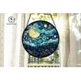 thumbnail image 2 of Moon Forest Stained Glass Suncatcher, Night Sky Acrylic Suncatcher, Gift for Nature Lovers, Abstract Swirl Window Art, Boho Blue Decor 4296986856, 2 of 4