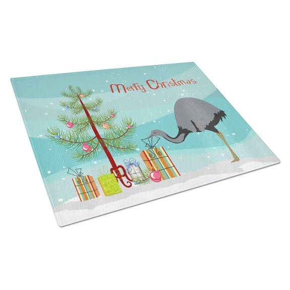 Caroline's Treasures Rhea Christmas Glass Cutting Board Large