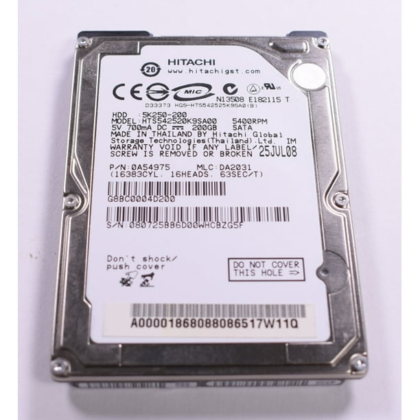 5K250200 Hitachi 200gb 5400rpm Sata 3gbps 8mb Cache 2.5Inch Internal