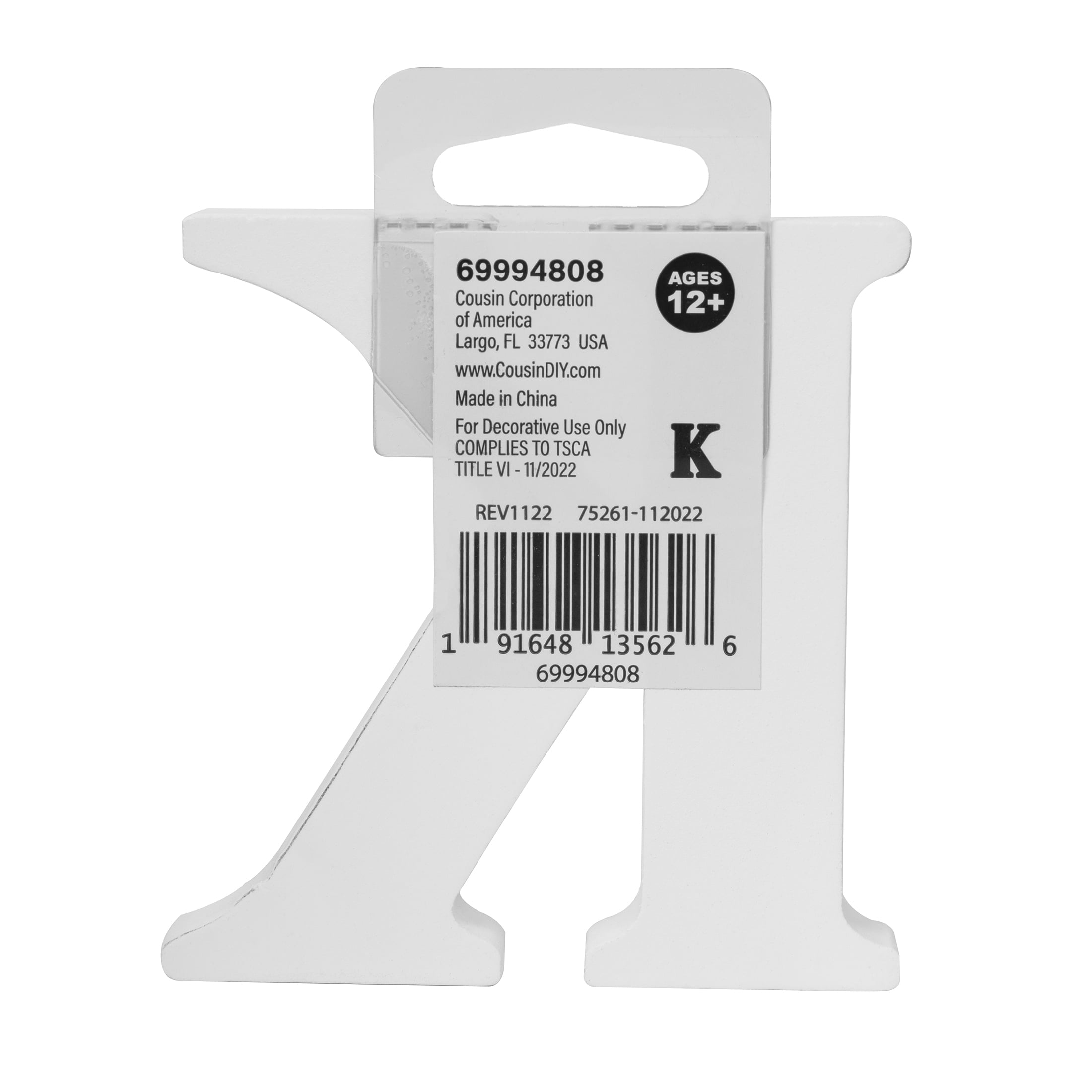 (3 pack) Cousin DIY 3" White Wood Letter K