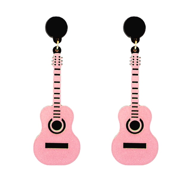 Guitar Earings for Men Women Acrylic Earings Pink Blue Black Gift for Music Lover