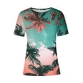 thumbnail image 4 of Tops de Ajuste Suelto para las Mujeres Sudadera Casual Impresa Manga Corta Cuello Redondo Superior, Poliéster, 4 of 4