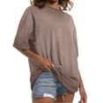 thumbnail image 3 of MOSHU Oversized T Shirts for Women Short Sleeve Vintage Print Cotton Tees Washed Shirts Casual Baggy Womens Tops, 3 of 9