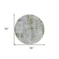 thumbnail image 3 of HomeRoots 587880 8 ft. Round Abstract Washable Indoor & Outdoor Area Rug, Olive Green & Gray, 3 of 5