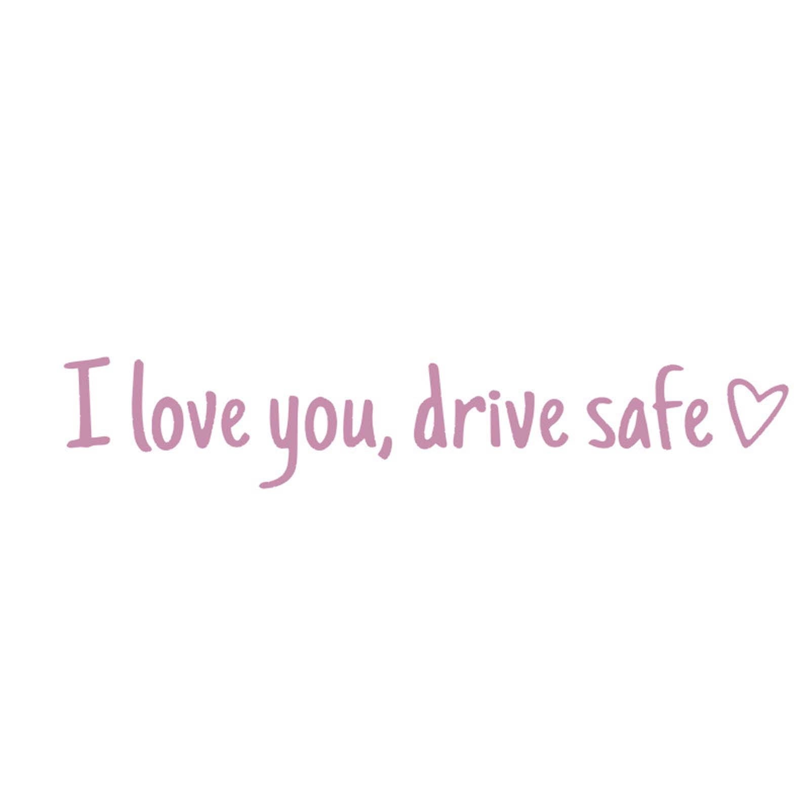 I Love You Drive Safe Aufkleber | 3 Stück Spiegelaufkleber Wasserfest | Blau, Rosa, Rot | Für Auto, Fenster & Mehr