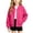 Hot Pink, variant on XRoczxe 4‑15 Years Old Kids Bomber Jacket, Boys Girls Solid Color Button‑Down Sweatshirt Jacket, Long‑Sleeve Casual Outerwear With Pockets