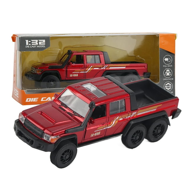 Coche de juguete de aleación para niños a escala 1:32, modelo de vehículo de alta simulación con sonido y luz, color rojo