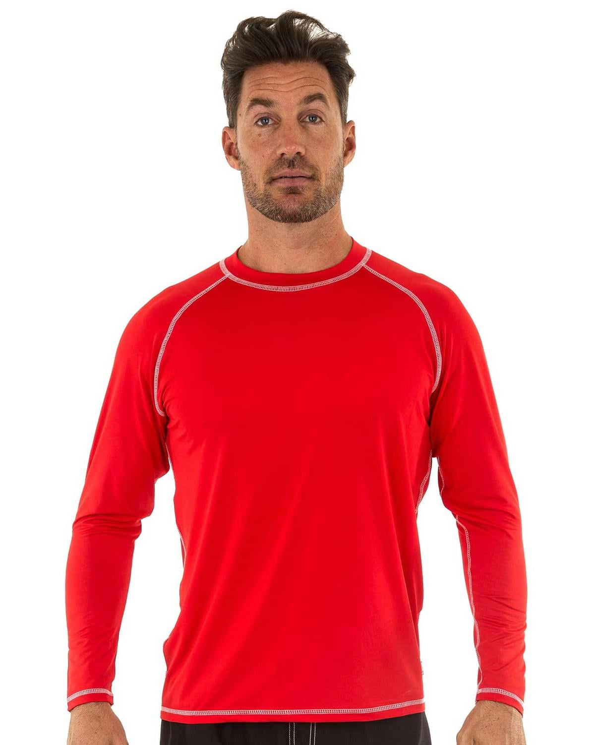 Mens UPF 50+ Rashguard Swim Tee Long Sleeve Running Shirt Swimwear Swim