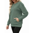 thumbnail image 3 of TARAINYA Women's Long-Sleeve Oversized Sweatshirt Casual Crewneck Solid-Color Pullover with Pocket Design, 3 of 7