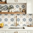 thumbnail image 4 of 10Pcs Bohemian Floral Peel and Stick Floor Tiles， 12x12 Covers 10 Sq. Ft. SelfAdhesive DIY Vinyl Flooring， Removable Waterproof Tile Decals for Bathroom， Kitchen， Living Room， Staircase， Shelf, 4 of 8