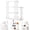 White, variant on 4-Tiers Cosmetics Storage Rack White Acrylic Staggered Mug Display Stand 17.4in-Tall Countertop Perfume Organizer Shelf