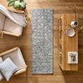 thumbnail image 5 of Better Homes & Gardens Blue/Silver Floral Trellis Indoor Runner Rug, 2.5' x 7', 5 of 5