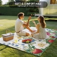 thumbnail image 4 of Outdoor Rug 5x7 ft Boho Floral Print Waterproof Outdoor Patio Rug Mat Non Slip Outside Area Rugs Carpet for RV,Camping,Porch,Deck,Pool,Balconybackyard,Peony Strawberry, 4 of 9