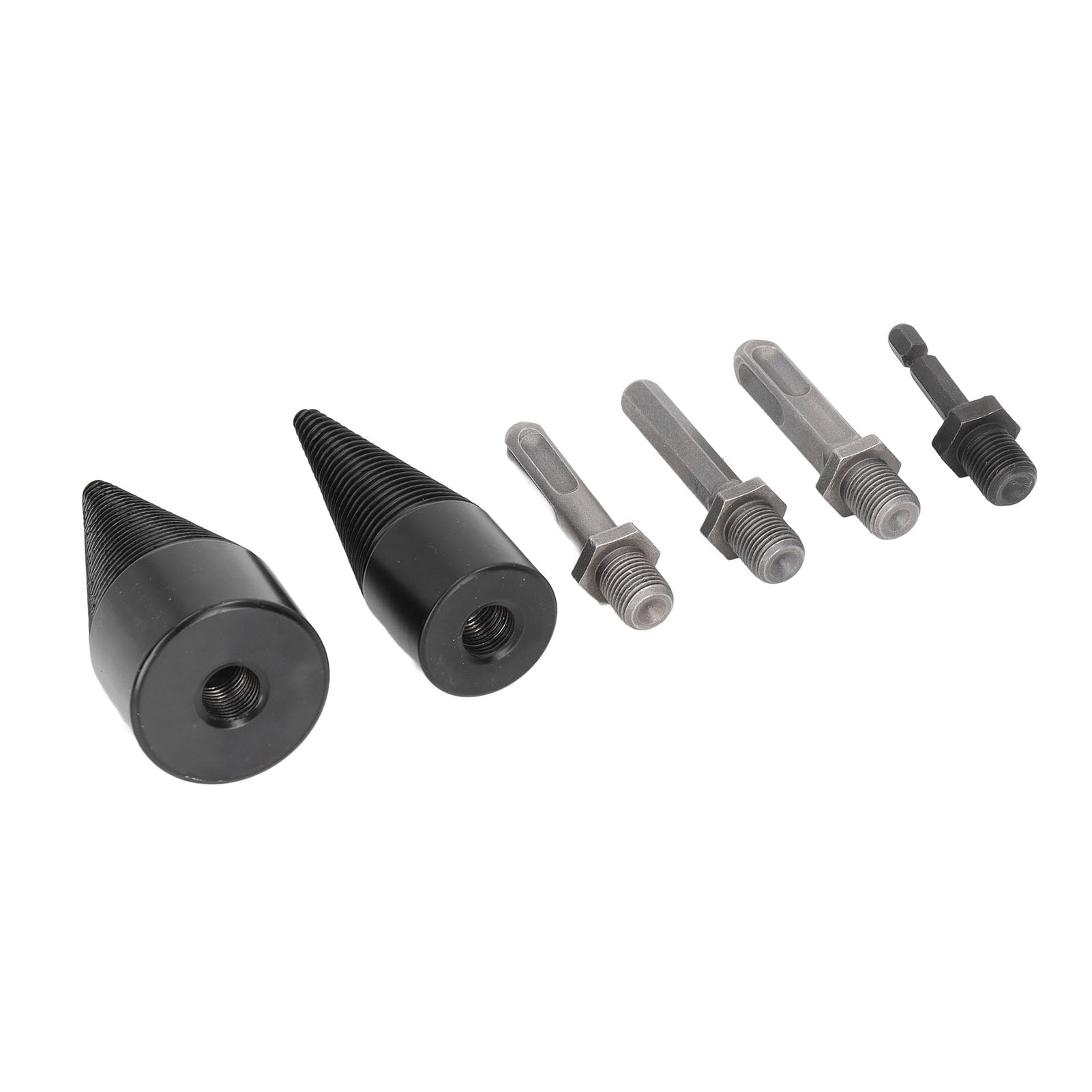 Wood Splitter Drill Bit, 6 Pcs Heavy Duty Cone Drill Bits Wear Proof With 4 Handle For Farm