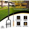 thumbnail image 4 of Luxvie Lawn Core Aerator Manual Plug Aerator Lawn Tool with Slope Aerators Top 4 Half-Open Slot Hollow Tine Heavy Duty Lawn Aerator Tool for Soils Yard Garden,Black(2 Spikes + 2 Cores), 4 of 9