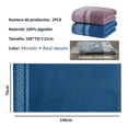 thumbnail image 2 of 2pcs 70*140cm Toallas De Baño Algodon 100% Grandes Morado + Azul Oscuro, 2 of 2