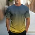 thumbnail image 2 of Under 10 dollars! Gradient T Shirt Men Short Sleeve T-Shirts Graphic Tees Shirts Summer Cotton Tshirts for Boyfriend, 2 of 5