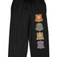 thumbnail image 2 of Harry Potter Hogwarts Houses Men's Black Sleep Pants-Small, 2 of 7