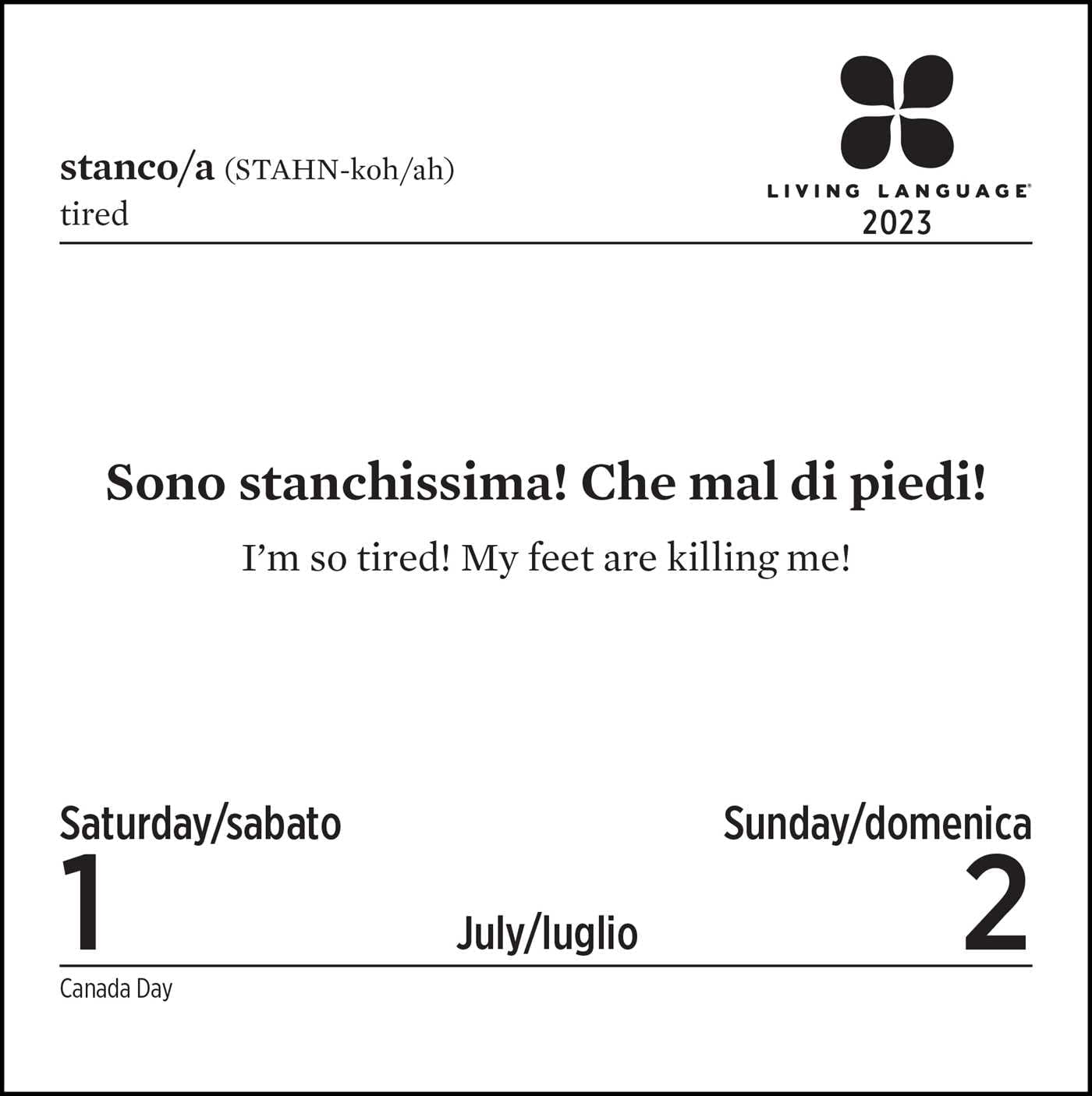 Living Language: Italian 2023 Day-to-Day Calendar : Daily Phrase & Culture ( Calendar) - Walmart.com
