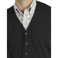 thumbnail image 2 of Oak Hill by DXL Men's Big and Tall Button-Front Sweater Vest, Carbon Heather, 3XLT, 2 of 5